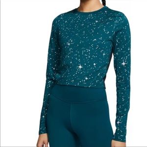 Nike starry night crop top shirt long sleeve athletic size xxl